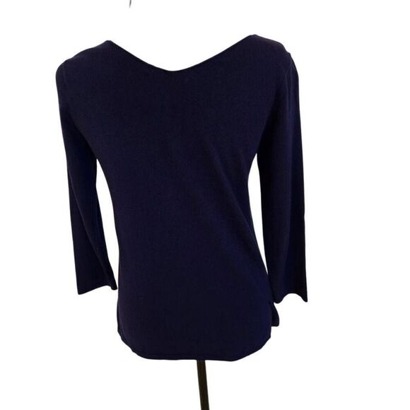J. McLaughlin Womens Cotton Blend Pullover Sweater Navy Blue Size XS - Picture 6 of 10